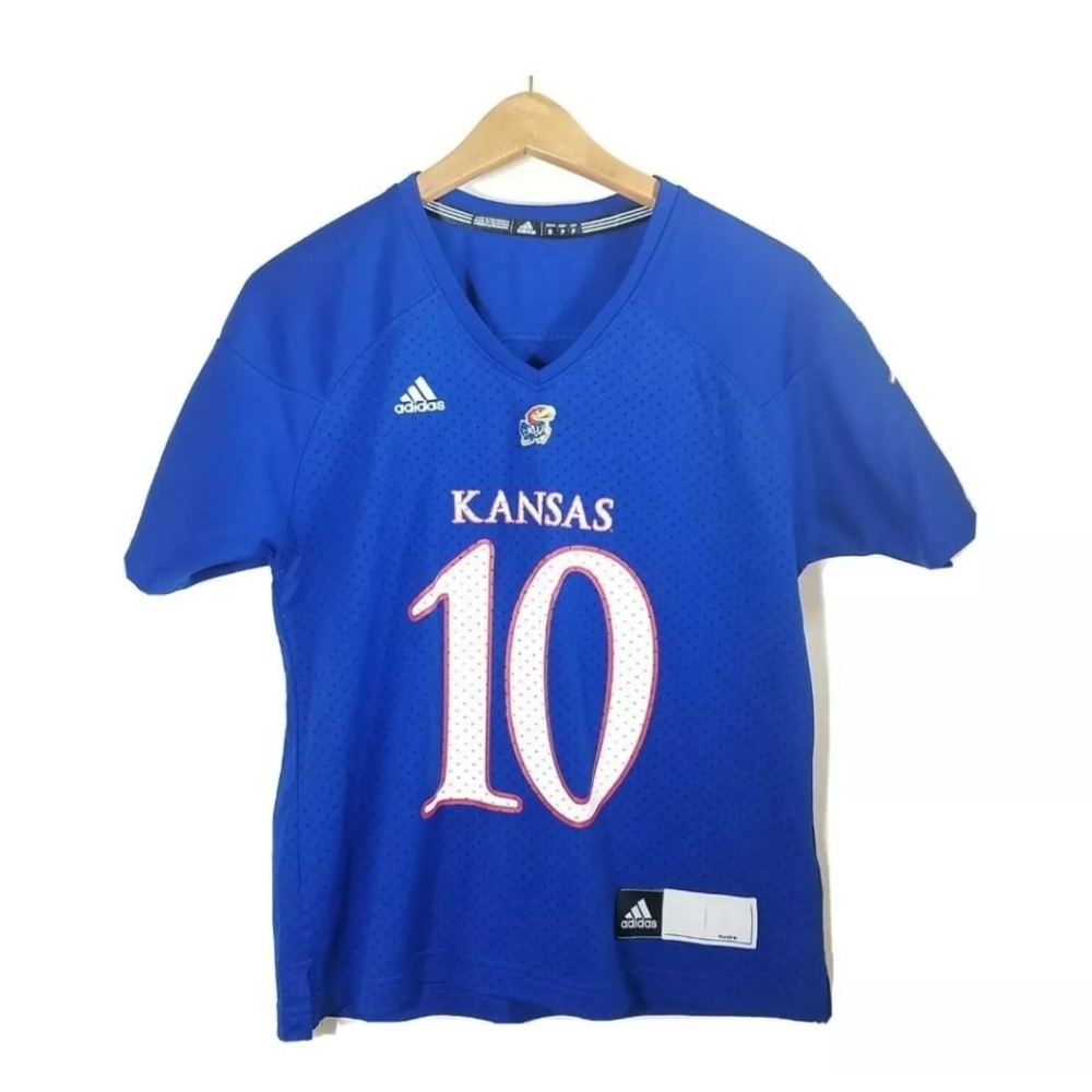 University of Kansas Jayhawks Football Jersey #10 Adidas Classic Rare Blue Small